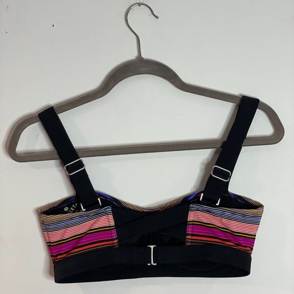 Athleta Capri Stripe Pura Bikini Top/Sports Bra Perfect Condition Size 32D/DD - Picture 3 of 10